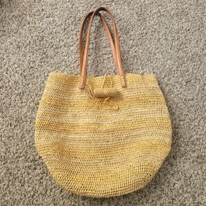 Mar Y Sol Tote Bag Purse Straw Summer Spring Beige Brown
